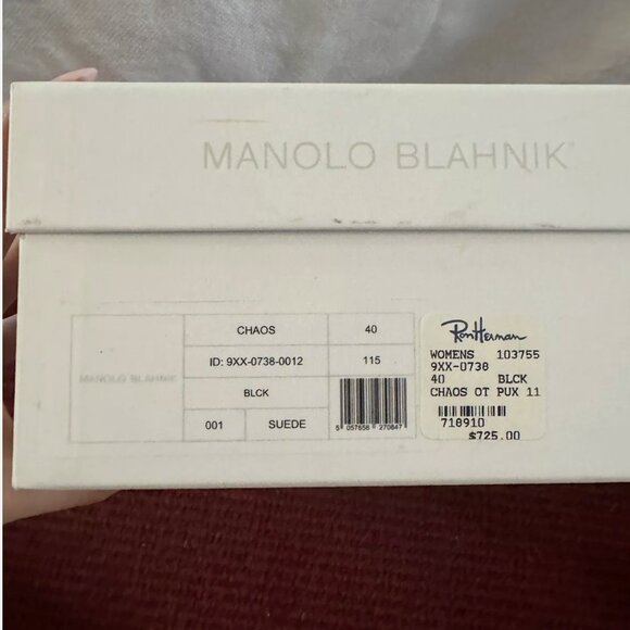 Manolo Blahnik Chaos Stiletto Sandal Black 40 - Picture 6 of 6